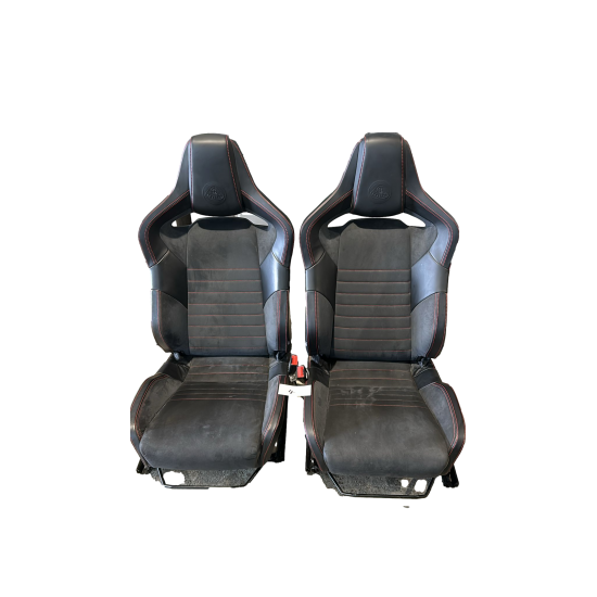 Evora 400 Sparco Sports Seats Pair Black Leather Alcantara